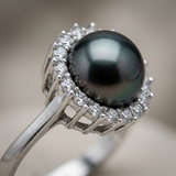 Anello - Perle di Tahiti - Diametro rotondo 8-9 mm - Argento