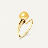 Anello- Perle coltivate d'acqua dolce- Diametro rotondo 8-9 mm Oro- Misura 48 (EU)- Oro giallo