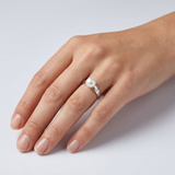 Anello- Perle Coltivate- Rotonde 8-9 mm Bianche- Oro Bianco