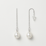 Orecchini - Perle coltivate a pera 8-9 mm Bianche - Oro bianco