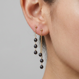 Orecchini - Perle coltivate d'acqua dolce - Pera Diametro 5-6 mm Nera Tahiti - Gioielli da donna - Oro giallo