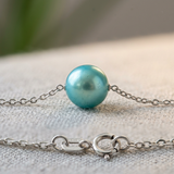 Bracciale - Perla coltivata d'acqua dolce - Diametro 8-9 mm Blu turchese - Argento sterling 925