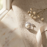 Orecchini - Perle coltivate d'acqua dolce bianche Corolle - Gioielli da donna - Argento sterling 925