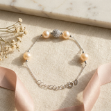 Bracciale con 4 perle coltivate d'acqua dolce - Diametro 6-7 mm Rosa - Argento sterling 925