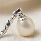 Orecchini - Bottone di perla coltivata 8-9 mm Bianca