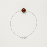 Bracciale 3- Perle coltivate d'acqua dolce- Diametro 8-9 mm- Colore cioccolato- Argento 925 millesimi