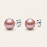 Orecchini - Perle coltivate d'acqua dolce - Diametro 9-10 mm Rosa