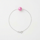 Bracciale - Perla coltivata d'acqua dolce - Diametro 8-9 mm Rosa fucsia - Argento sterling 925