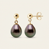 Orecchini - Perle di Tahiti 8-9 mm - Oro giallo