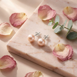 Orecchini - Perle coltivate d'acqua dolce - Diametro 9-10 mm Rosa