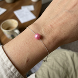 Bracciale - Perla coltivata d'acqua dolce - Diametro 8-9 mm Rosa fucsia - Argento sterling 925