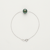 Bracciale - Perla coltivata d'acqua dolce - Diametro 8-9 mm Verde intenso - Argento sterling 925