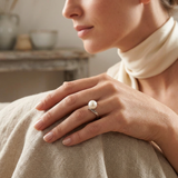 Anello- Perle coltivate d'acqua dolce- Diametro rotondo 7-8 mm Bianco- Misura 48 (EU)- Oro bianco