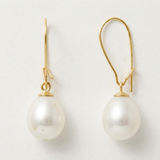 Orecchini - Perle coltivate - Pera Diametro 9-10 mm Oro bianco-giallo
