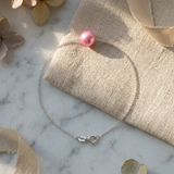 Bracciale - Perla coltivata d'acqua dolce - Diametro 8-9 mm Rosa fucsia - Argento sterling 925