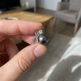 Orecchini -Perle di Tahiti- Diametro Ovale 8-9 mm- Argento