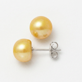 Orecchini a bottone con perle d'acqua dolce coltivate Diametro 9-10 mm Oro Oro bianco