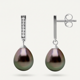 Orecchini - Perle di Tahiti - Diametro pera 8-9 mm - Argento