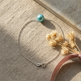 Bracciale - Perla coltivata d'acqua dolce - Diametro 8-9 mm Blu turchese - Argento sterling 925