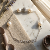 Bracciale con 4 perle coltivate d'acqua dolce - Diametro 6-7 mm Bianco - Argento 925 millesimi