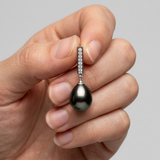 Orecchini - Perle di Tahiti - Diametro pera 8-9 mm - Argento
