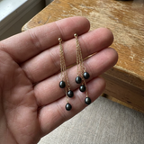Orecchini - Perle coltivate d'acqua dolce - Pera Diametro 5-6 mm Nera Tahiti - Gioielli da donna - Oro giallo