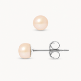 Orecchini - Bottone di perla coltivata d'acqua dolce 5-6 mm Rosa