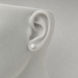 Orecchini - Perle coltivate d'acqua dolce rotonde 7-8 mm Bianche