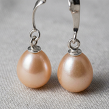 Orecchini - Perla coltivata d'acqua dolce - Pera 8-9 mm Rosa - Oro bianco