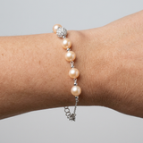 Bracciale con 4 perle coltivate d'acqua dolce - Diametro 6-7 mm Rosa - Argento sterling 925