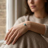 Bracciale - Perla coltivata d'acqua dolce - Diametro 8-9 mm Blu turchese - Argento sterling 925