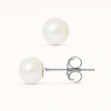 Orecchini - Perle coltivate d'acqua dolce rotonde 6-7 mm Bianche - Gioielli da donna