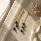 Orecchini - Perle coltivate d'acqua dolce - Pera Diametro 5-6 mm Nera Tahiti - Gioielli da donna - Oro giallo