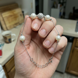 Bracciale con 4 perle coltivate d'acqua dolce - Diametro 6-7 mm Bianco - Argento 925 millesimi