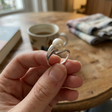 Anello - Perle coltivate rotonde 8-9 mm Bianco - Oro bianco