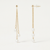Orecchini - Perle coltivate d'acqua dolce - Pera Diametro 5-6 mm Oro bianco-giallo