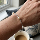 Bracciale con perle Cutlure - Diametro 9-10 mm Bianco