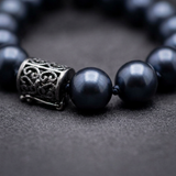 Bracciale portafortuna - Perla d'acqua dolce - Rotonda 5-6 mm Nera Tahiti -