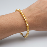 Bracciale portafortuna - Perla d'acqua dolce - Rotonda 5-6 mm Oro
