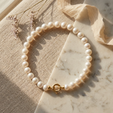 Bracciale - Perle Coltivate Rotonde 6-7 mm Oro Bianco-Giallo