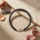 Bracciale in argento e perle coltivate nere | Esme