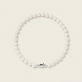 Bracciale - Perle Coltivate Rotonde 5-6 mm Bianche - Oro Bianco