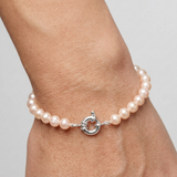 Bracciale con perline rotonde Cutlure 6-7 mm Rosa naturale-