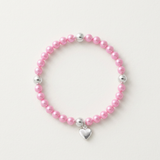 Bracciale Portafortuna - Perla d'acqua dolce - Rotonda 5-6 mm Rosa fucsia