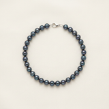 Bracciale portafortuna - Perla d'acqua dolce - Rotonda 5-6 mm Nera Tahiti -