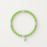 Bracciale Portafortuna - Perla d'acqua dolce - Rotonda 5-6 mm Verde tonico
