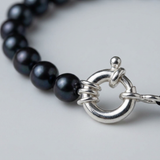 Bracciale in argento e perle coltivate nere | Esme