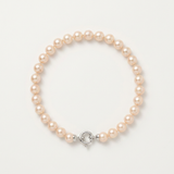 Bracciale - Perle Coltivate Rotonde 6-7 mm Rosa - Oro Bianco