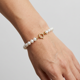 Bracciale - Perle Coltivate Rotonde 6-7 mm Oro Bianco-Giallo