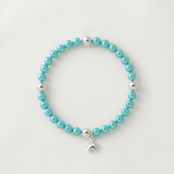 Bracciale portafortuna - Perla d'acqua dolce - Rotonda 5-6 mm Blu turchese